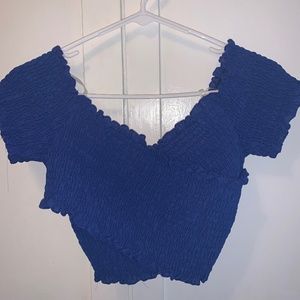 Smocked Cropped Blouse